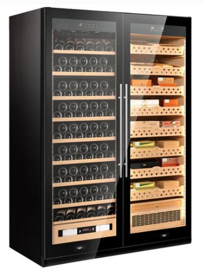 SD 800 DOUBLE-DOOR COMBINE-UNIT CIGAR & WINE  CABINET SERIES - WITHOUT AMONIA REMOVAL