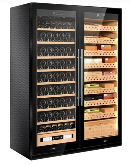 SD 800 DOUBLE-DOOR COMBINE-UNIT CIGAR & WINE  CABINET SERIES - WITHOUT AMONIA REMOVAL