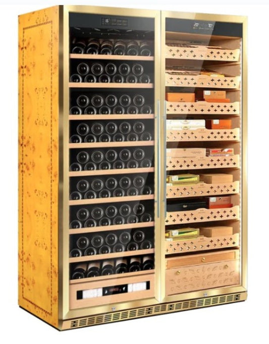 SD 800 DOUBLE-DOOR COMBINE-UNIT CIGAR & WINE  CABINET SERIES - WITH AMONIA REMOVAL