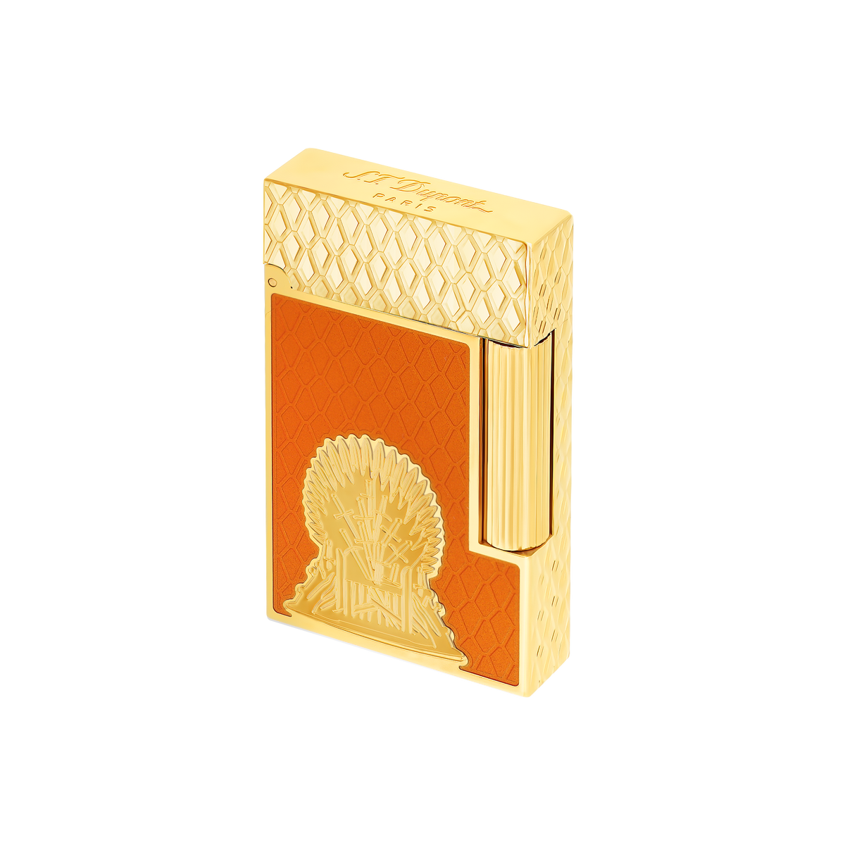 Briquet S.T. Dupont Ligne 2 Cling of Fire or jaune — vue de détail