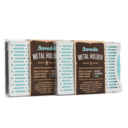 Two metal holders for Boveda packs.