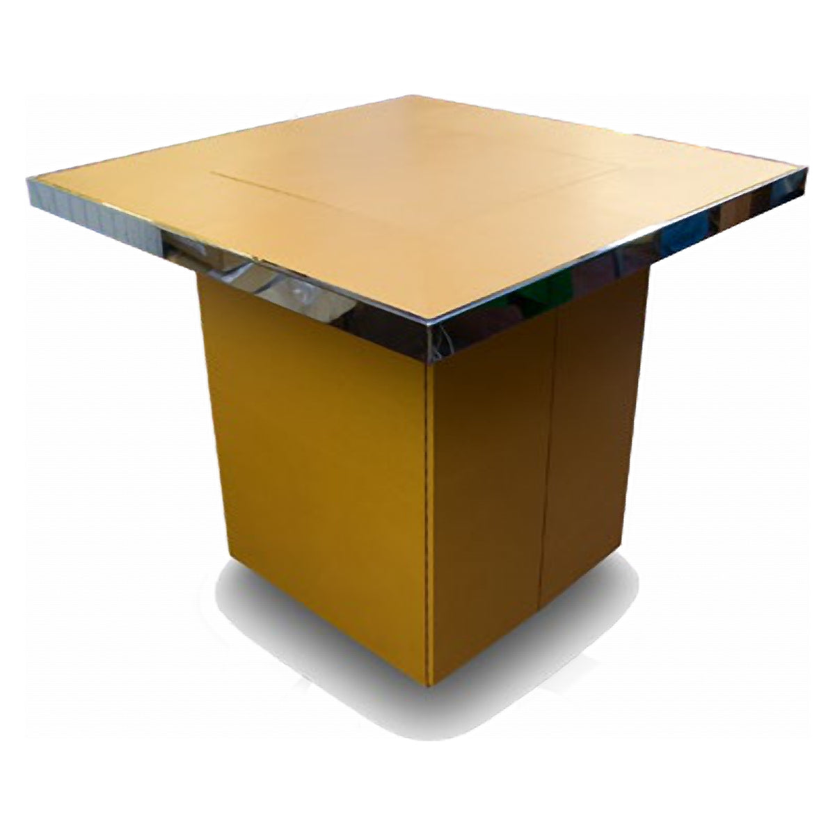 Geoffrey Parker – table de 33 jeux en cuir fauve à garnitures en acier inoxydable