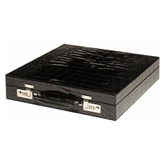 Geoffrey Parker Alligator poker case with Shagreen chips