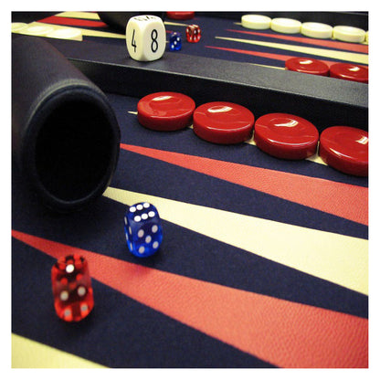 Geoffrey Parker – plateau de table de backgammon Classe Club avec tablier en drap – détail