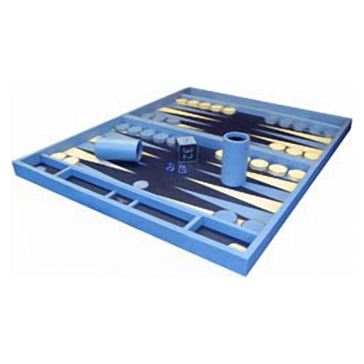 Geoffrey Parker – plateau de table de backgammon Classe Contemporaine en cuir bleu