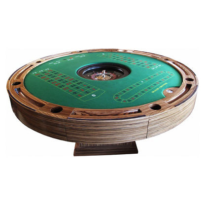 Geoffrey Parker – table de casino hexagonale en Sapele avec cylindre de roulette – détail
