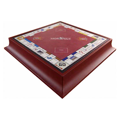 Geoffrey Parker – plateau de Monopoly en cuir rouge incrusté sur socle à côtés festonnés