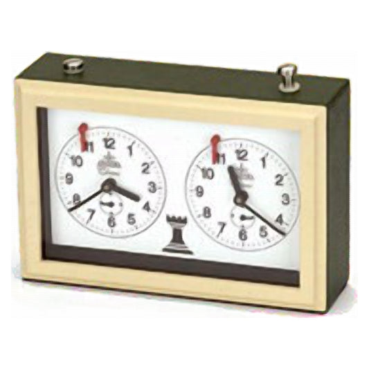 Geoffrey Parker leather-bound twin-dial chess clock