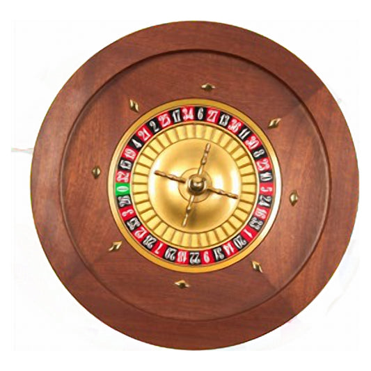 Geoffrey Parker mahogany roulette wheel with nickel centre