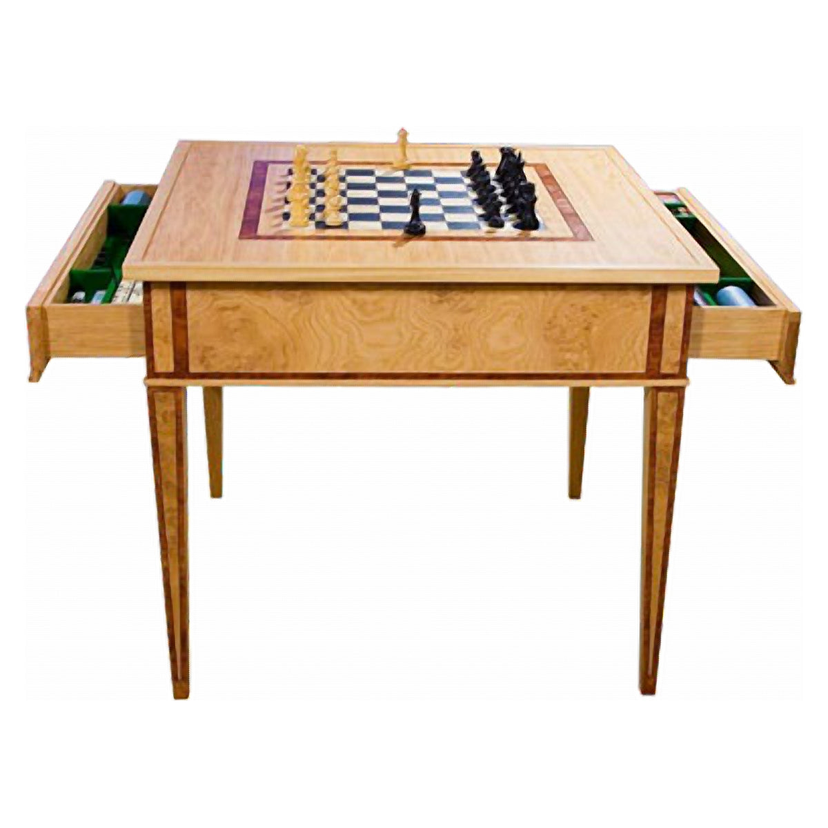 Geoffrey Parker – table de jeux à piètement central avec plateau de backgammon incrusté – détail