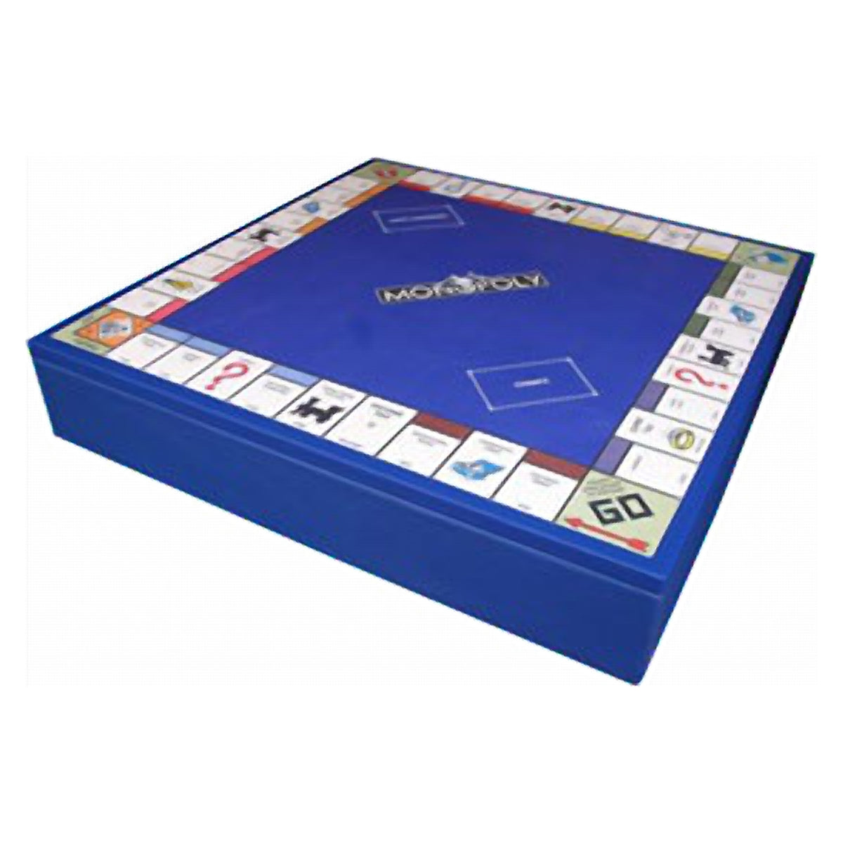 Geoffrey Parker – plateau de Monopoly en cuir bleu imprimé sur plateau en cuir