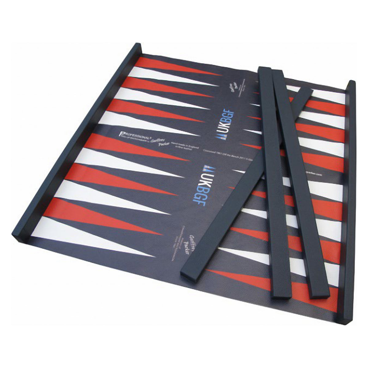 Geoffrey Parker – backgammon de voyage enroulable en cuir imprimé avec pions en acrylique – détail