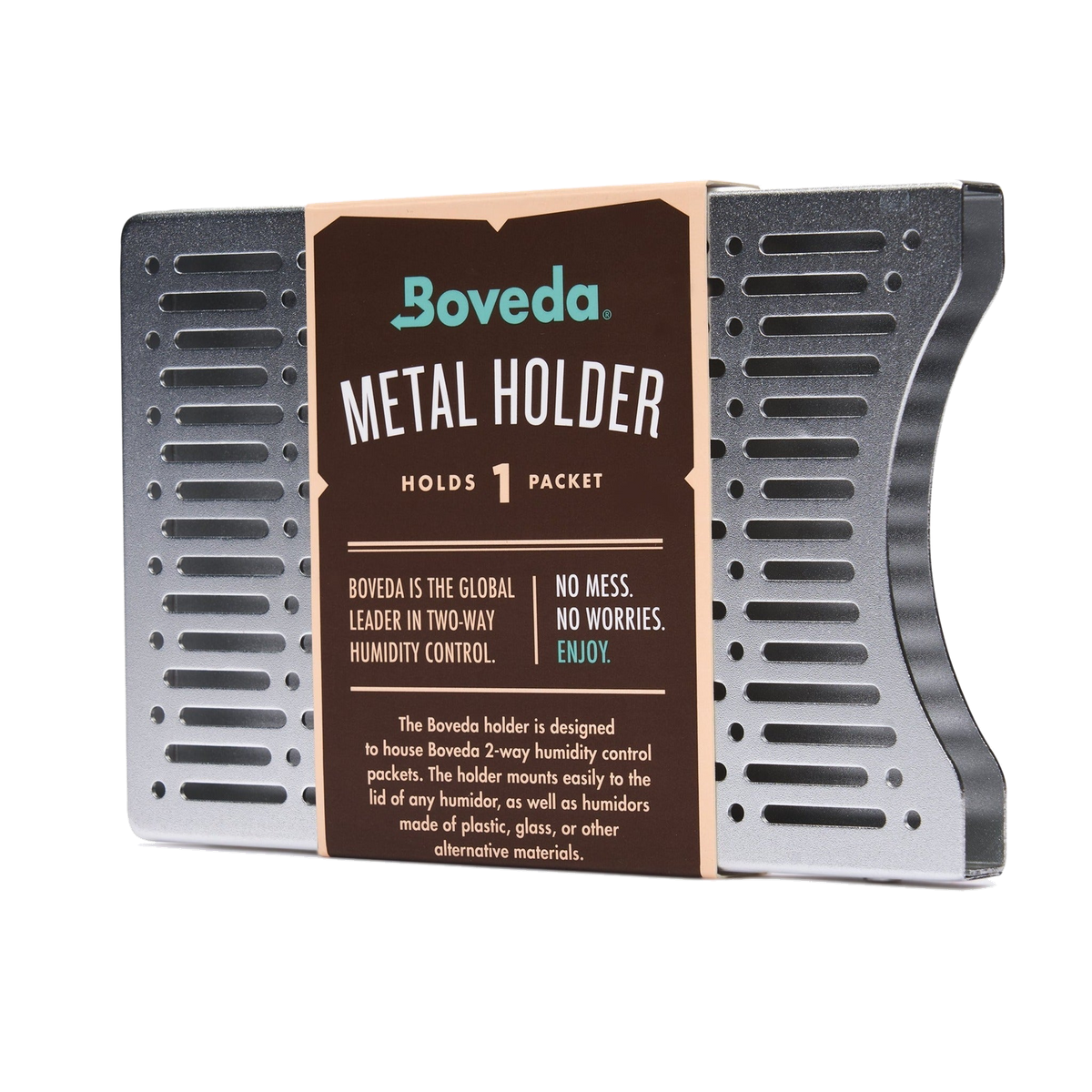 Boveda metal holder for 1 pack in retail packaging
