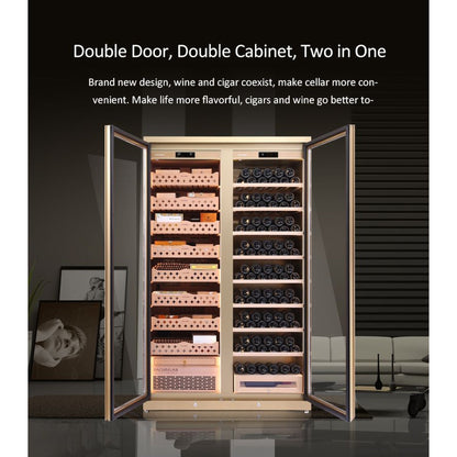 Raching SD 800 Double-Door Combine-Unit Cigar & Wine Cabinet Series - With Ammonia Removal — view 6