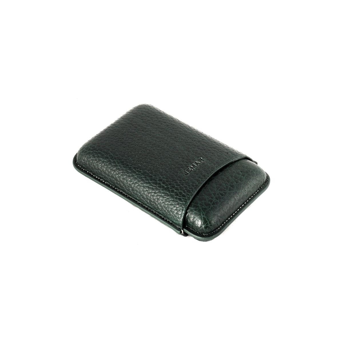 Jemar 464/3 Bull Shoulder 3-Cigar Leather Case - Carabu Green