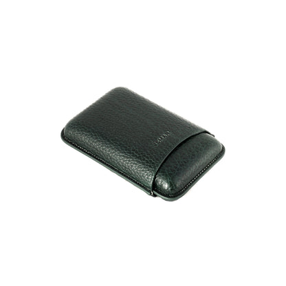 Jemar 464/3 Bull Shoulder 3-Cigar Leather Case - Carabu Green