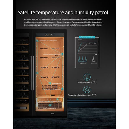 Raching SD 800 Double-Door Combine-Unit Cigar & Wine Cabinet Series - Without Ammonia Removal — view 11