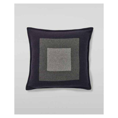 Johnstons of Elgin Art Geometric Cushion in Navy / Grey