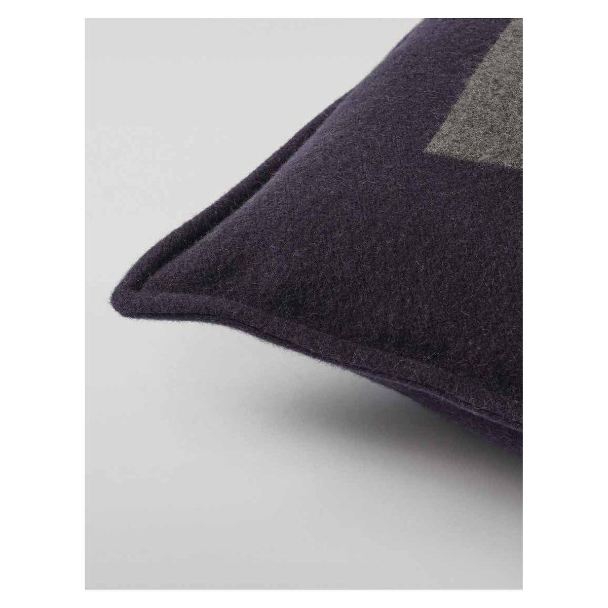 Johnstons of Elgin Art Geometric Cushion in Navy / Grey — detail