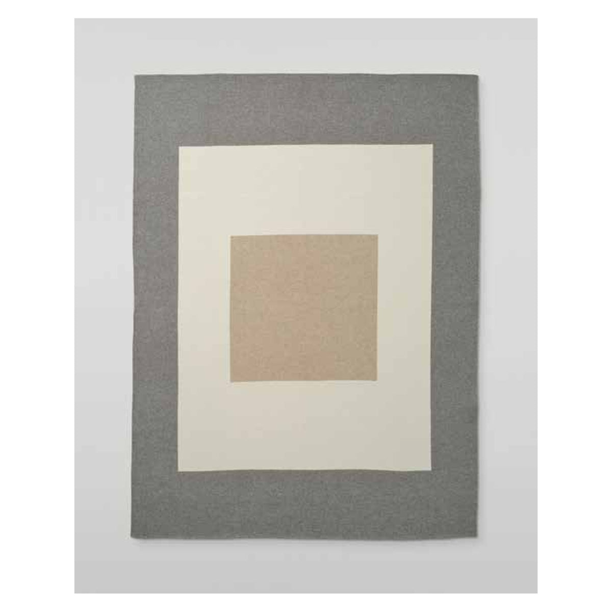 Johnstons of Elgin Art Geometric Throw in Neutral — laid flat