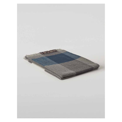 Johnstons of Elgin Block Border Throw in Grey