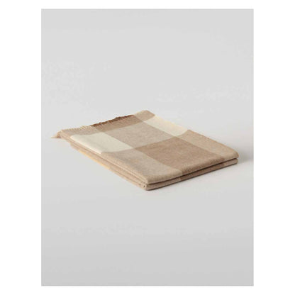 Johnstons of Elgin Block Border Throw in Natural
