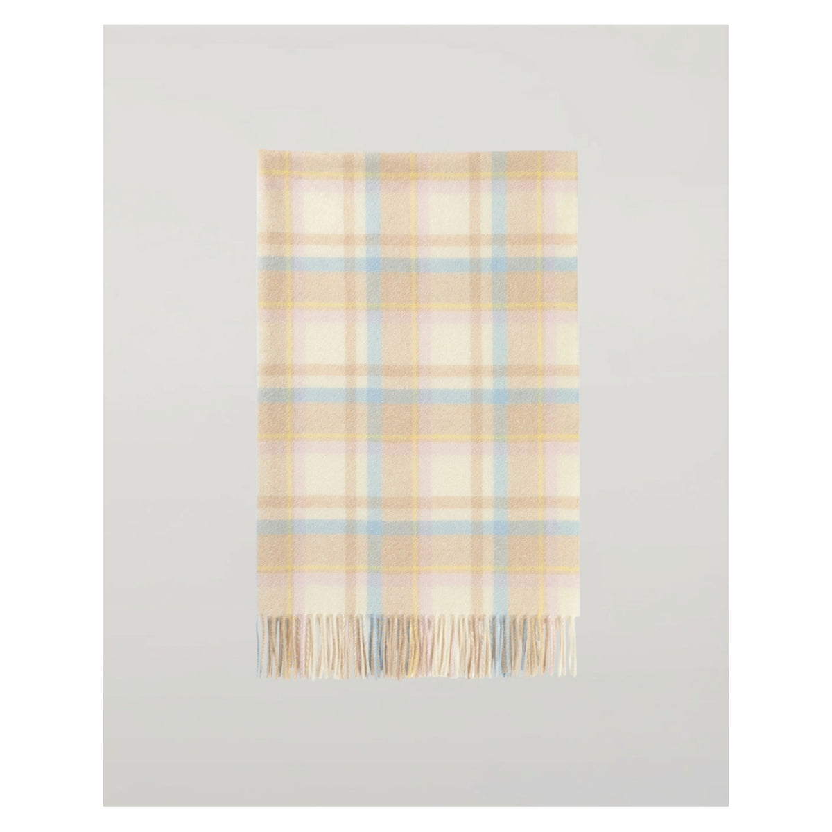 Johnstons of Elgin Check Cashmere Baby Blanket in Natural