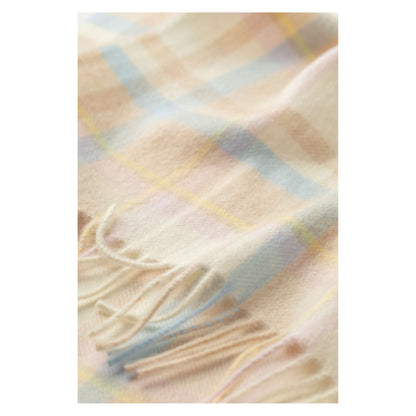 Johnstons of Elgin Check Cashmere Baby Blanket in Natural — detail