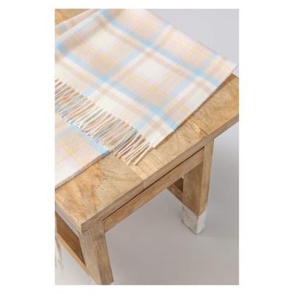 Johnstons of Elgin Check Cashmere Baby Blanket in Natural — view 4