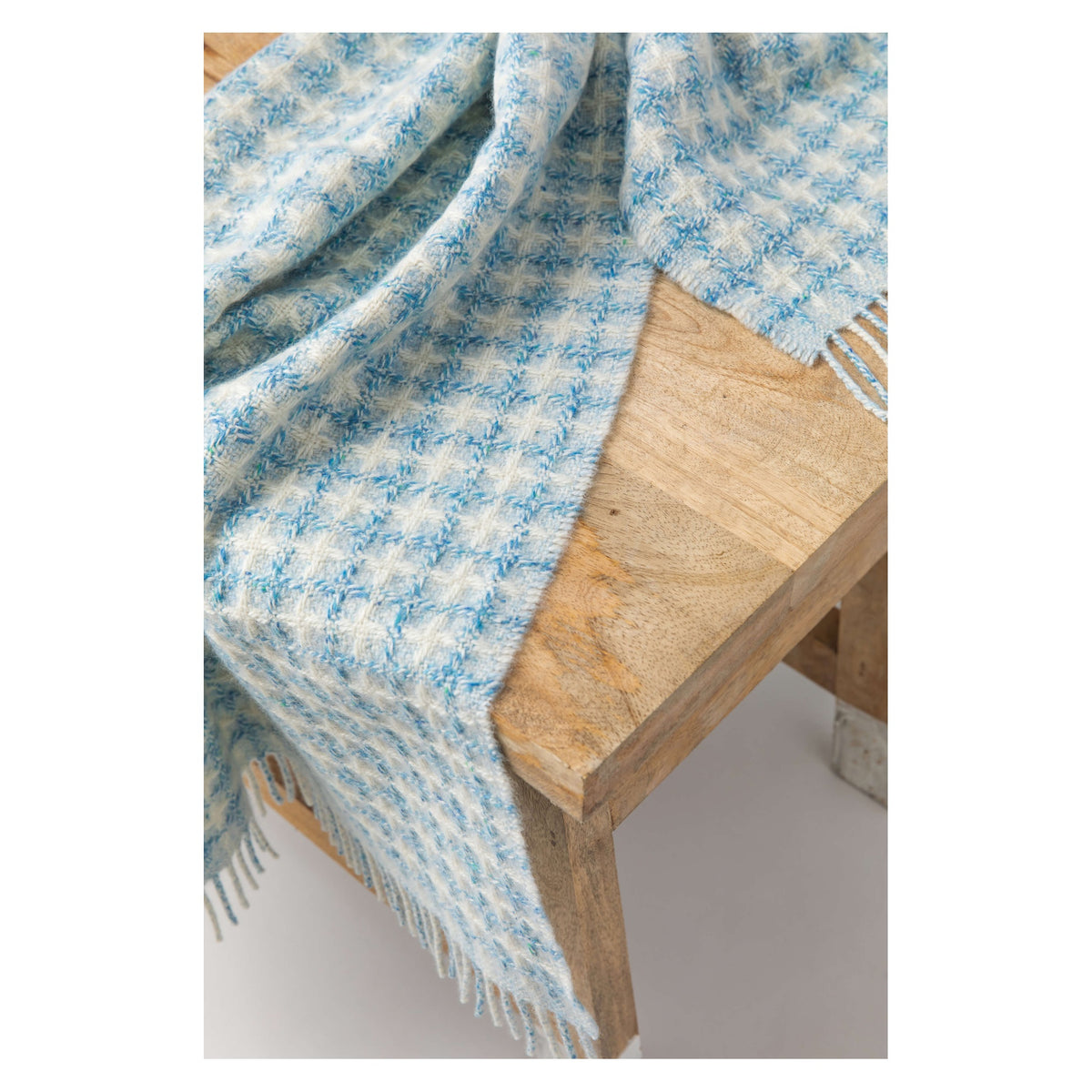 Johnstons of Elgin Donegal Cashmere Baby Blanket in Blue — view 5