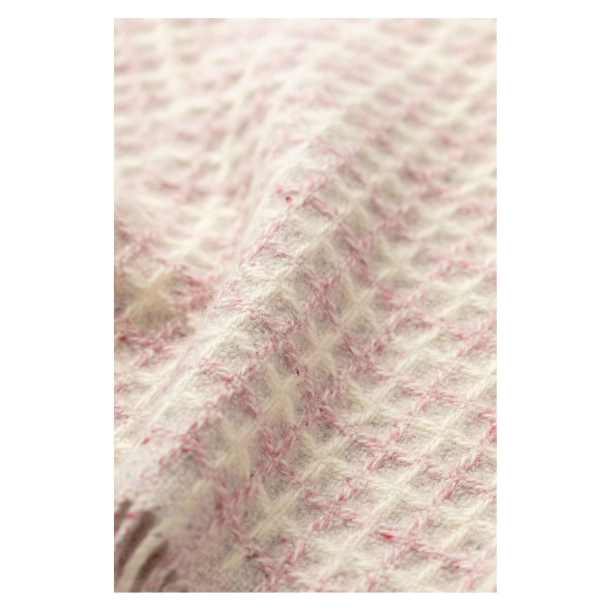 Johnstons of Elgin Donegal Cashmere Baby Blanket in Pink — detail