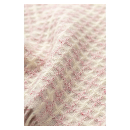 Johnstons of Elgin Donegal Cashmere Baby Blanket in Pink — detail