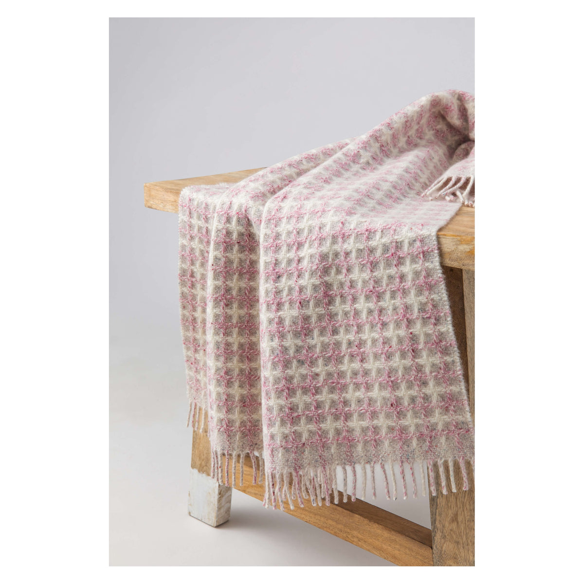 Johnstons of Elgin Donegal Cashmere Baby Blanket in Pink — view 3
