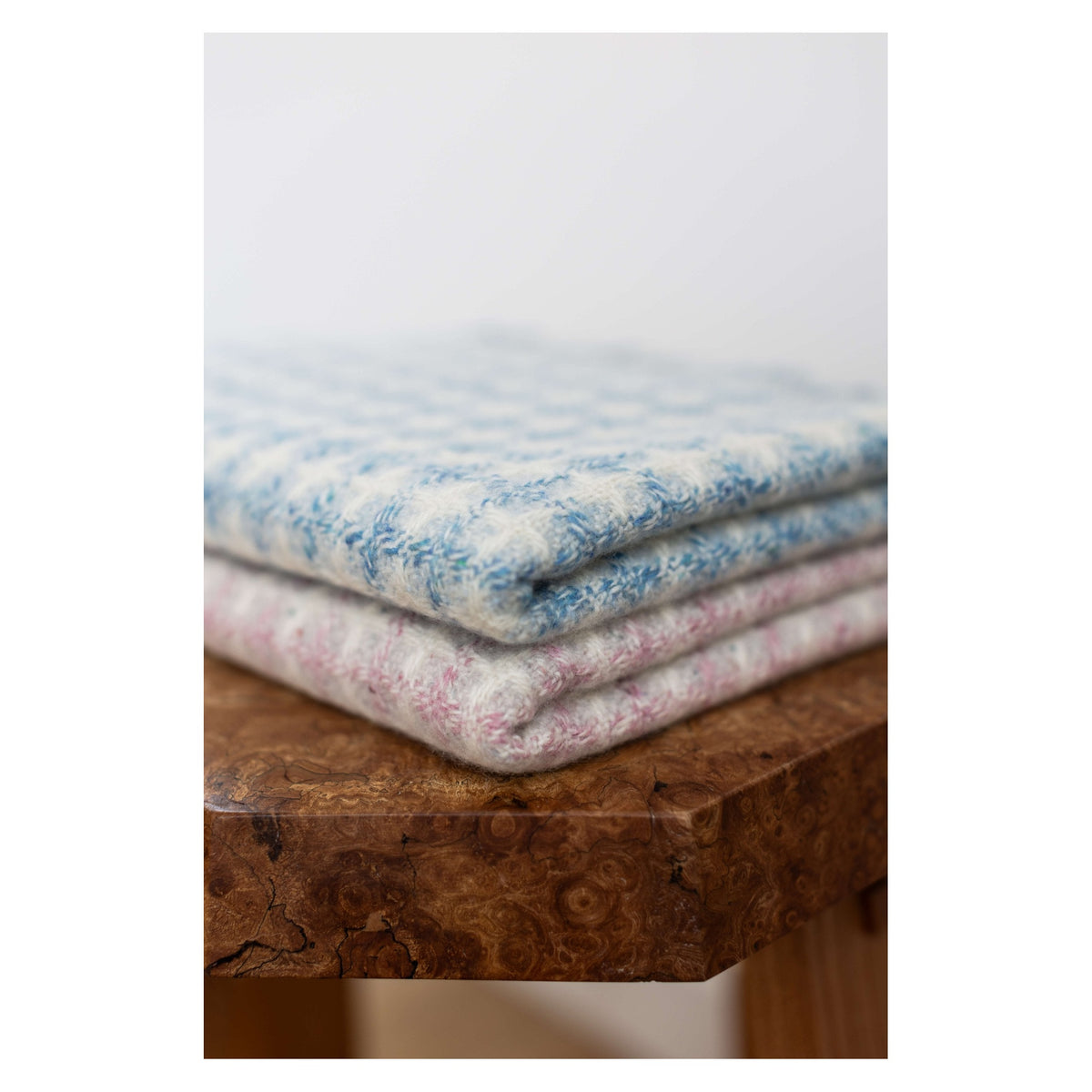 Johnstons of Elgin Donegal Cashmere Baby Blanket in Pink — view 5