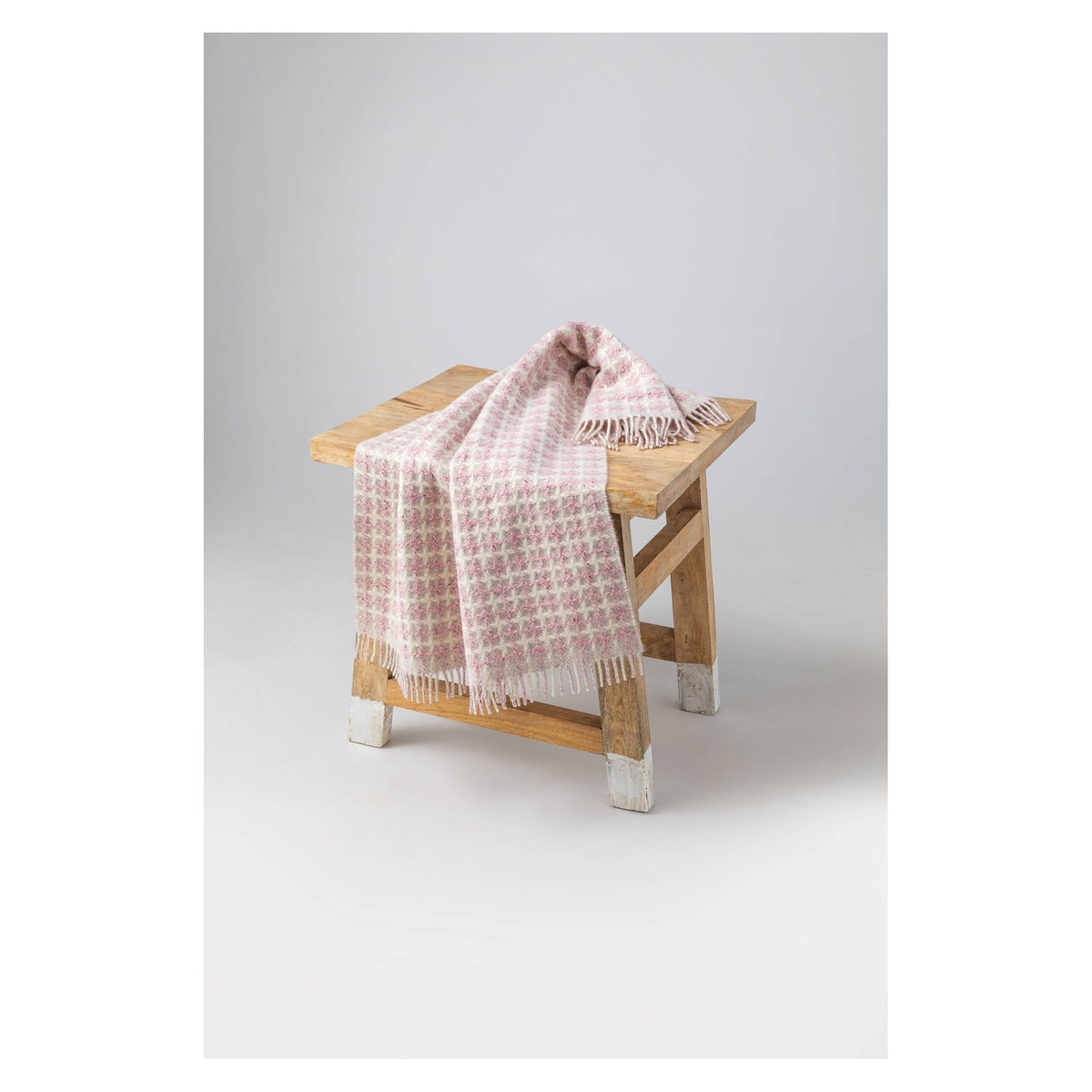 Johnstons of Elgin Donegal Cashmere Baby Blanket in Pink — view 6