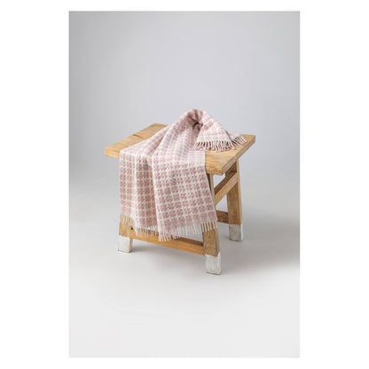 Johnstons of Elgin Donegal Cashmere Baby Blanket in Pink — view 6