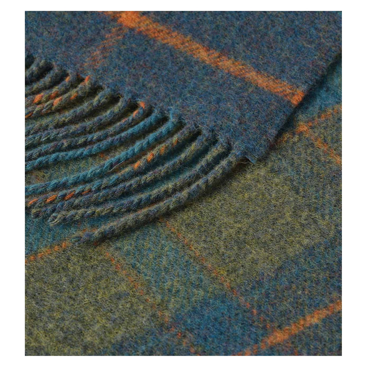 Johnstons of Elgin Doubleface Check Throw in Bright Check / Dark Check — detail