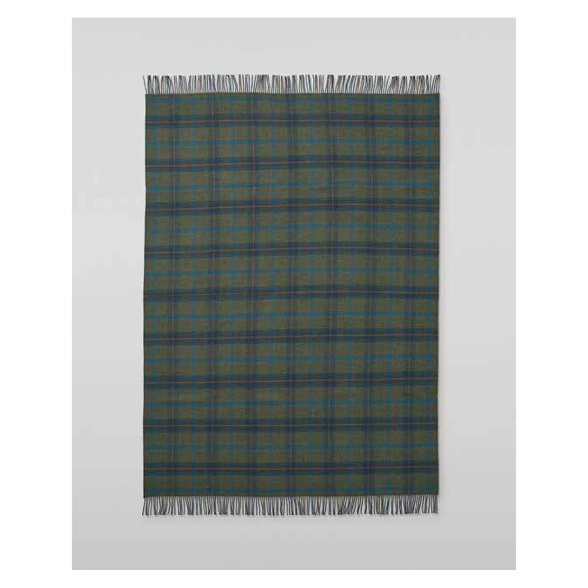 Johnstons of Elgin Doubleface Check Throw in Bright Check / Dark Check — laid flat