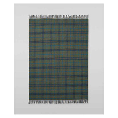 Johnstons of Elgin Doubleface Check Throw in Bright Check / Dark Check — laid flat