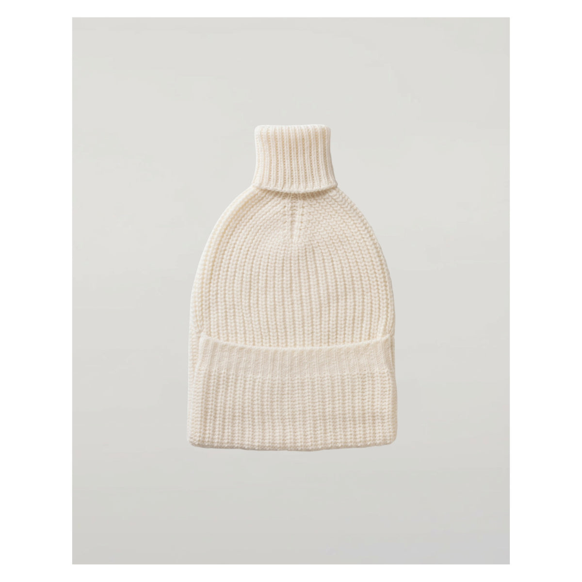 Johnstons of Elgin Cashmere Hot Water Bottle Cover in White Ribbed — detail