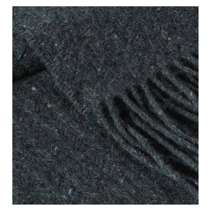 Johnstons of Elgin Lofty Twill Throw in Storm — detail