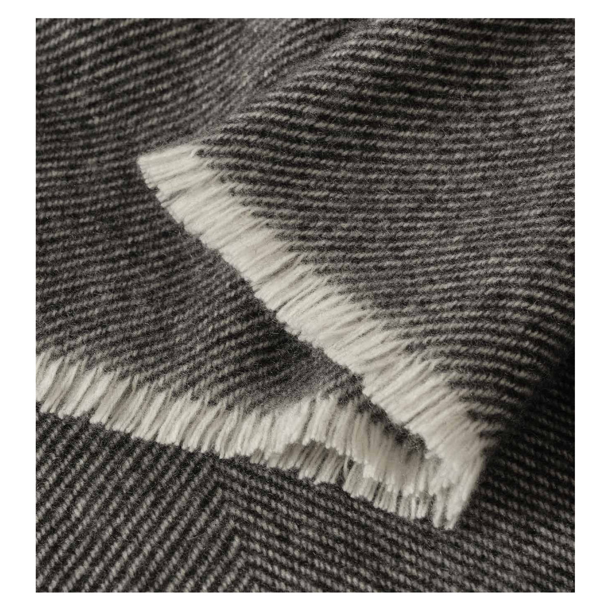 Johnstons of Elgin Mountain Twill Throw in Monochrome — detail