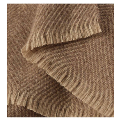 Johnstons of Elgin Mountain Twill Throw in Natural — detail