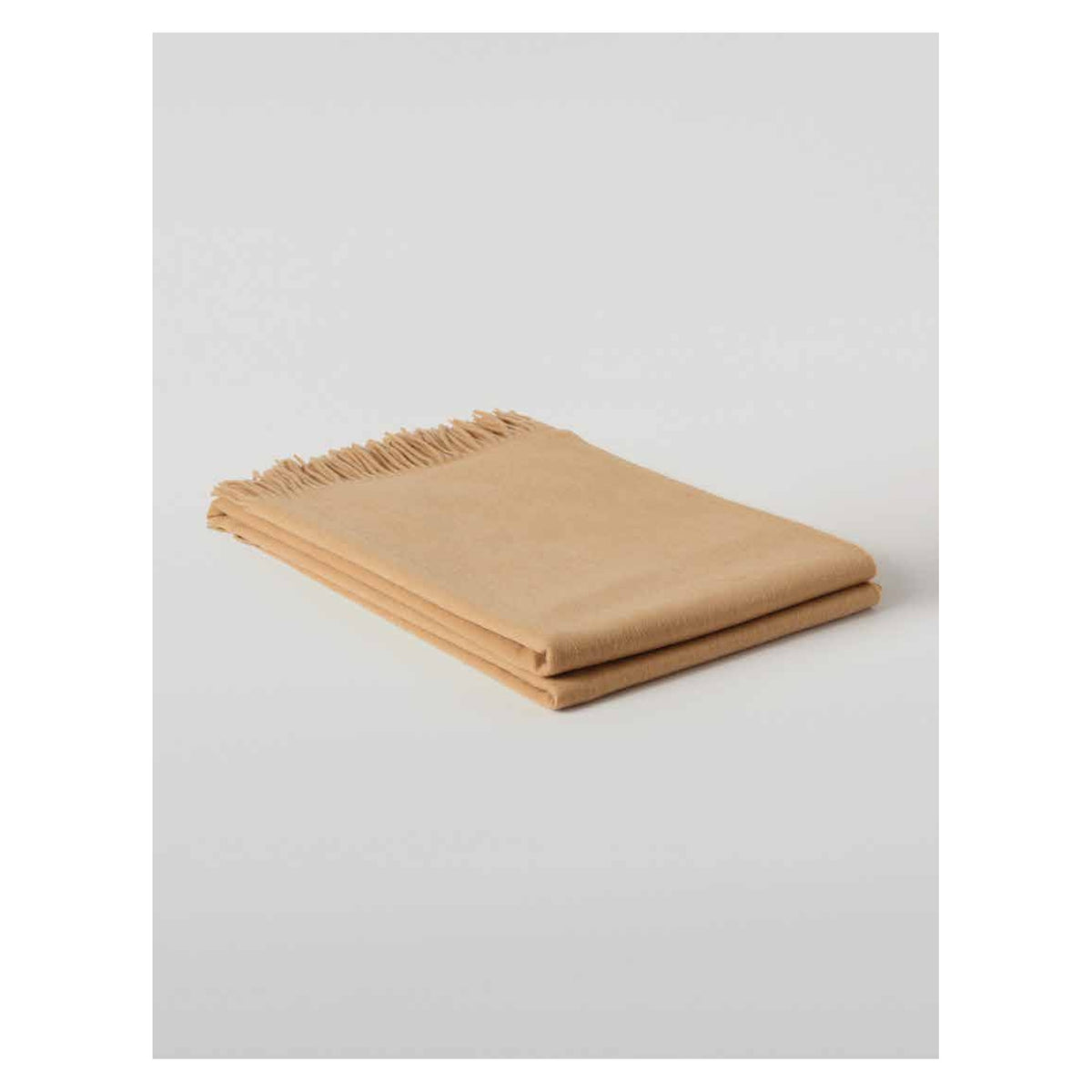 Johnstons of Elgin Plain Throw in Camel