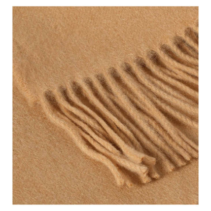 Johnstons of Elgin Plain Throw in Camel — detail