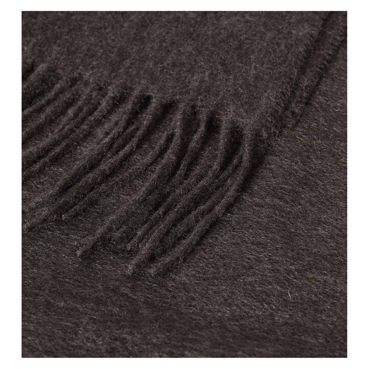 Johnstons of Elgin Plain Throw in Charcoal — detail