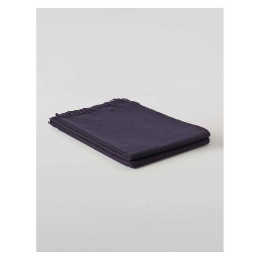 Johnstons of Elgin Plain Throw in Dark Navy