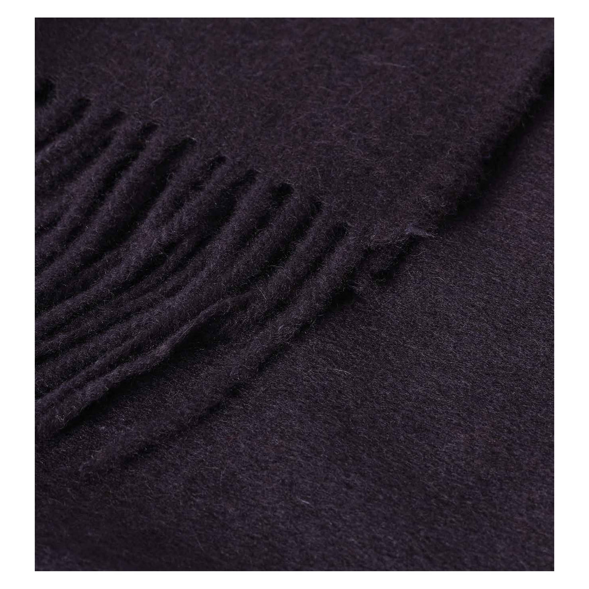 Johnstons of Elgin Plain Throw in Dark Navy — detail