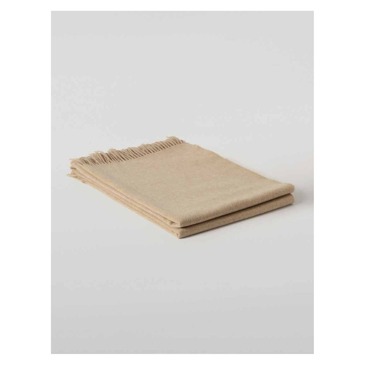 Johnstons of Elgin Plain Throw in Oatmeal