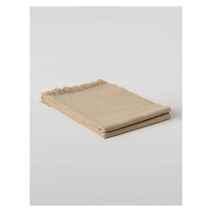 Johnstons of Elgin Plain Throw in Oatmeal